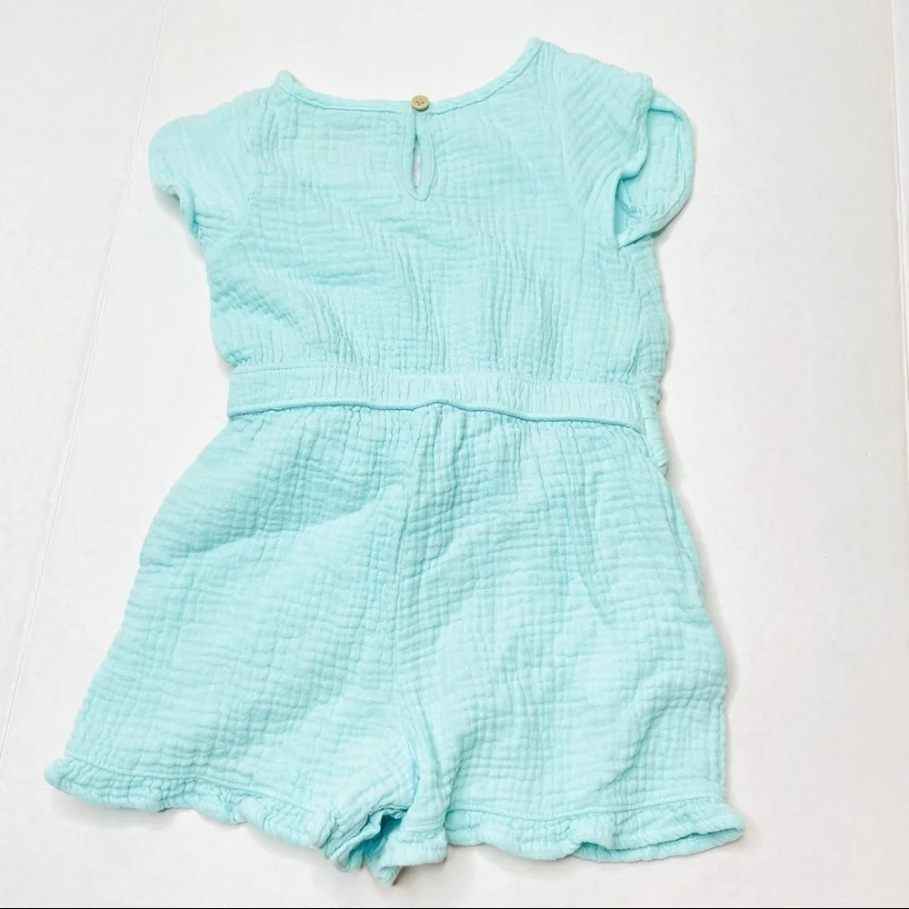 Genuine Kids by Oshkosh Aqua Tassle Gauze Romper